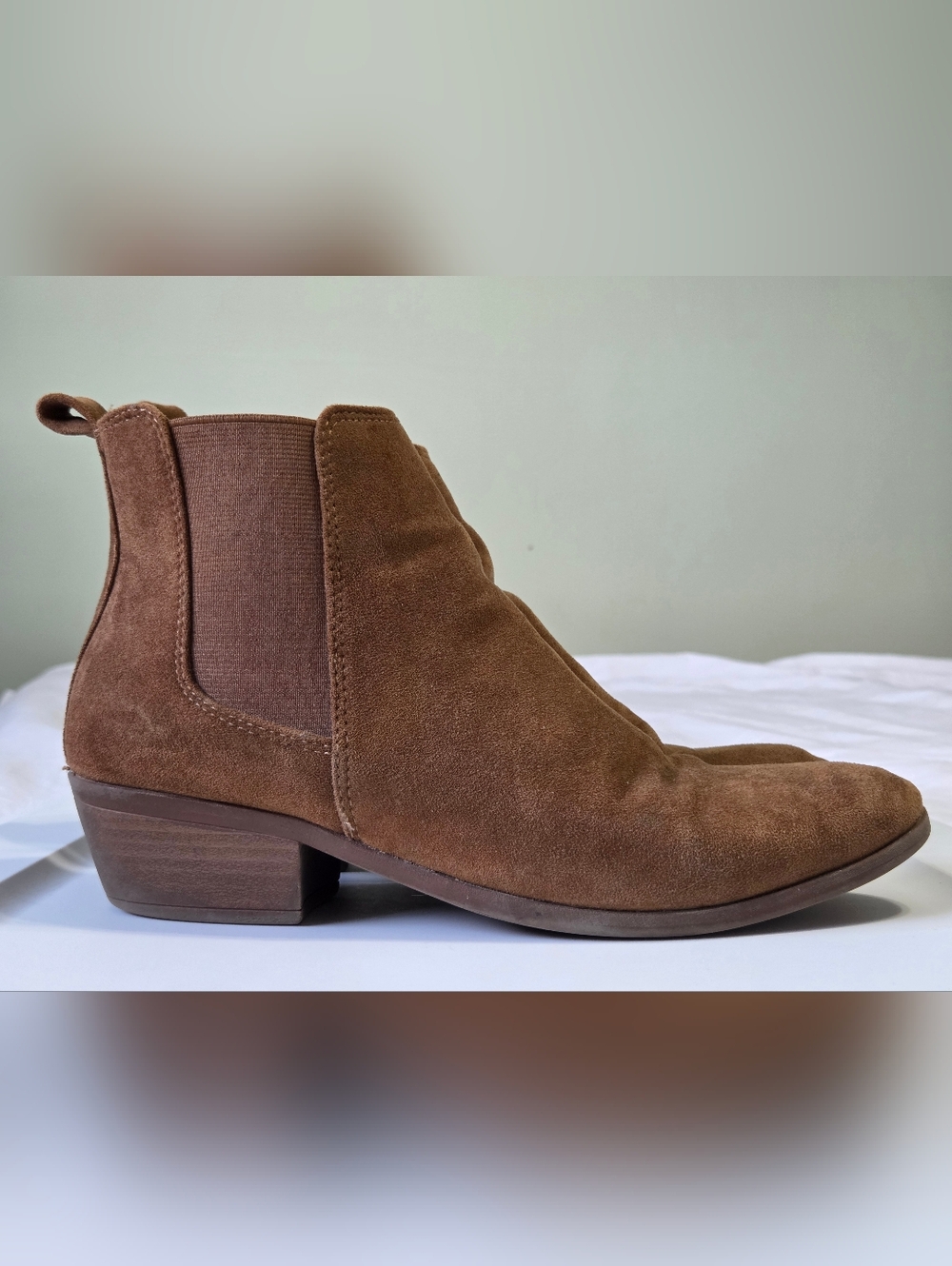 Dunes Jagger Cognac Faux Suede Chelsea Boots 8.5W 🌵 Sz 8.5 W/Wide Boho Chic - Picture 2 of 15